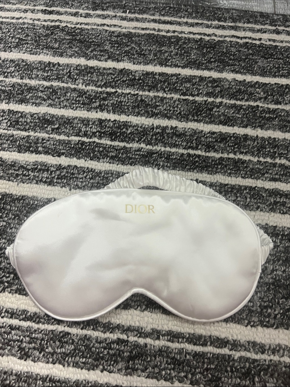 Elegant Dior Cream Satin Sleep Mask